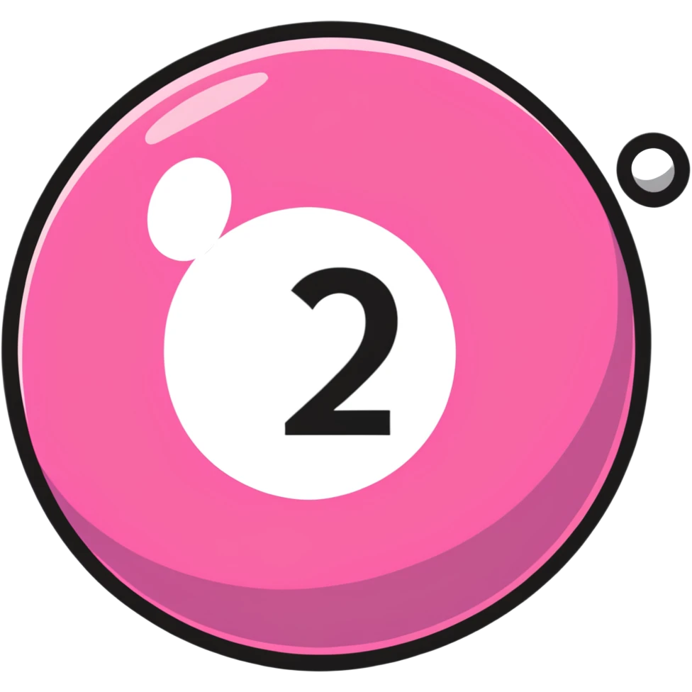 pink billiard ball with the number 23 inside a white circle emoji