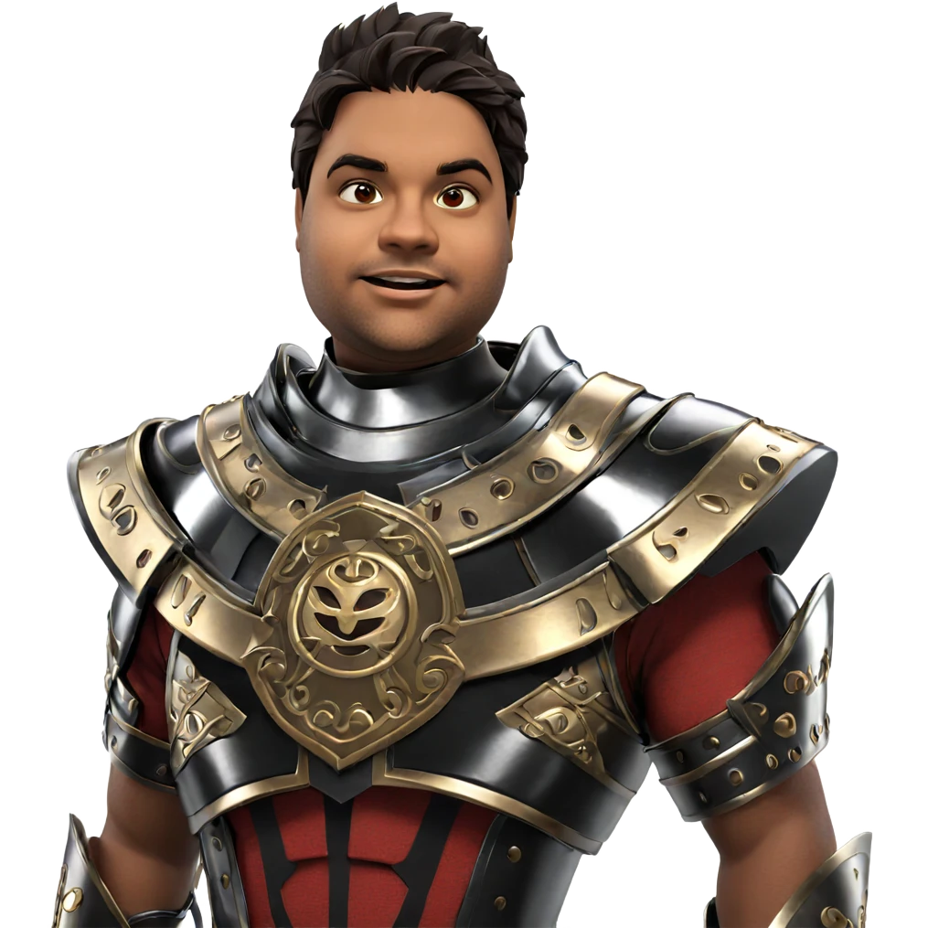 dark-skinned boy in armor emoji
