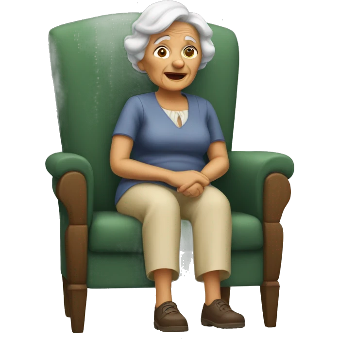 old women sitting in chair emoji