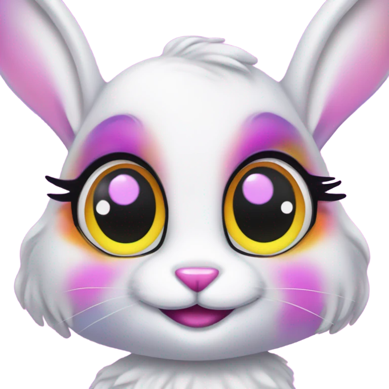 Lisa frank bunny with eyelashes emoji