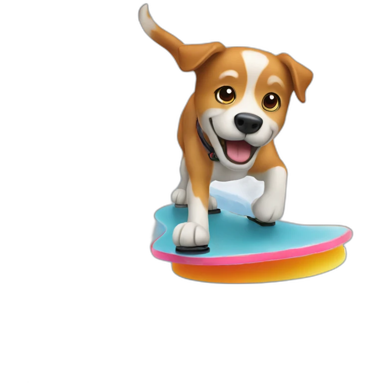 dog skating on a frozen lake of jello emoji