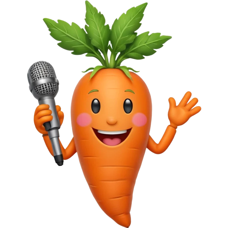 singing carrot with microphone emoji
