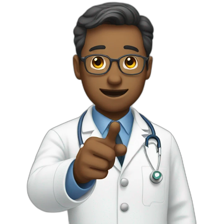 Doctor points with his hand emoji