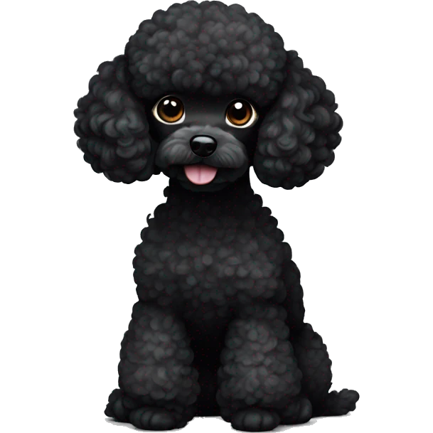 Black toy-poodle with white eyebrows emoji