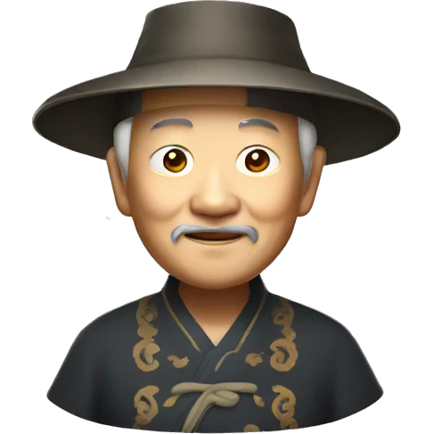 Old Chinese man with traditional Chinese hat emoji