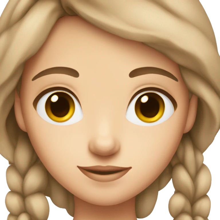 Girl with brown hair and brown eyes and fair skin  emoji