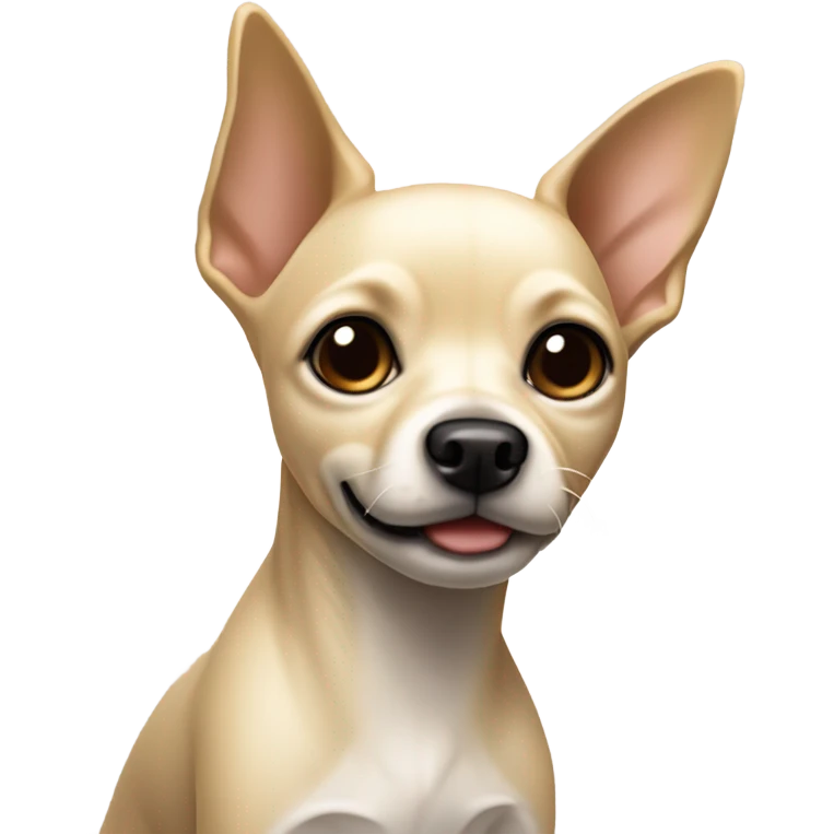 skinny little cream terrier dog pointy ear chihuahua  emoji