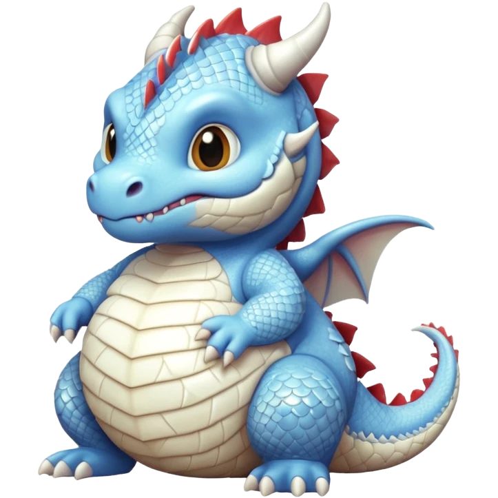 fat baby white dragon emoji
