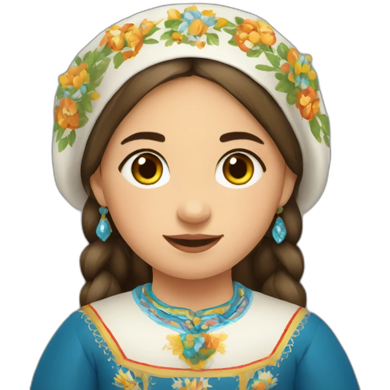 Osetian kavkaz girl in national costume emoji
