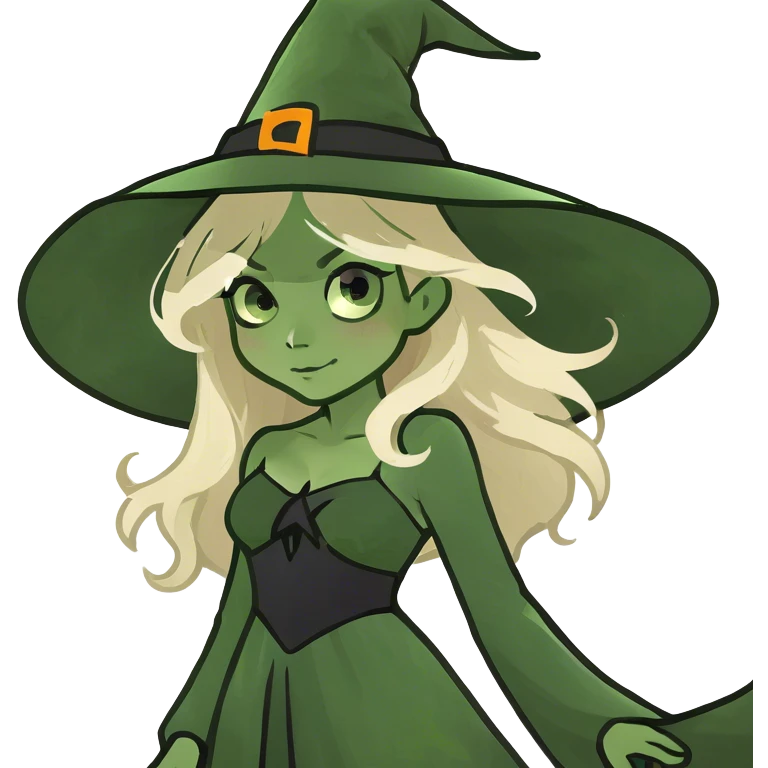 Blond girl witch emoji