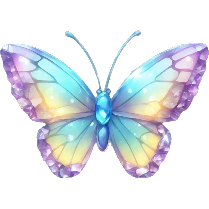 Shiny sparkly glass crystal butterfly emoji
