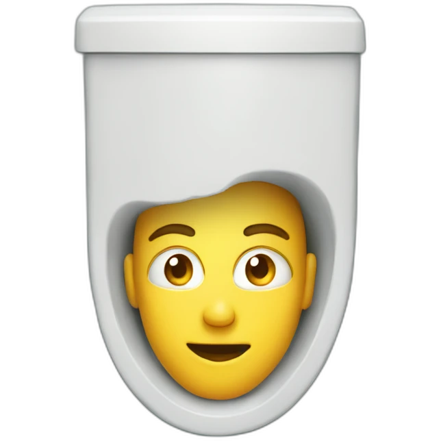 Persons head inside of toilet funny emoji