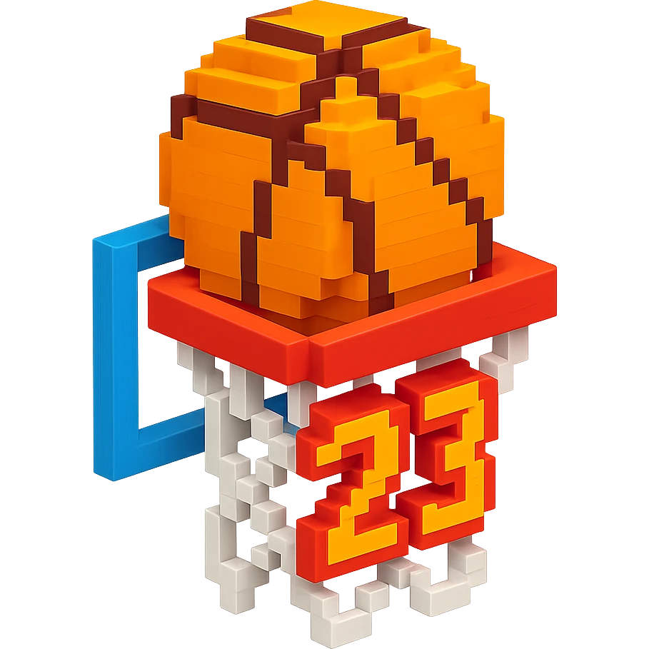 баскетбольный мяч с надписью "23" в сетке, no background emoji