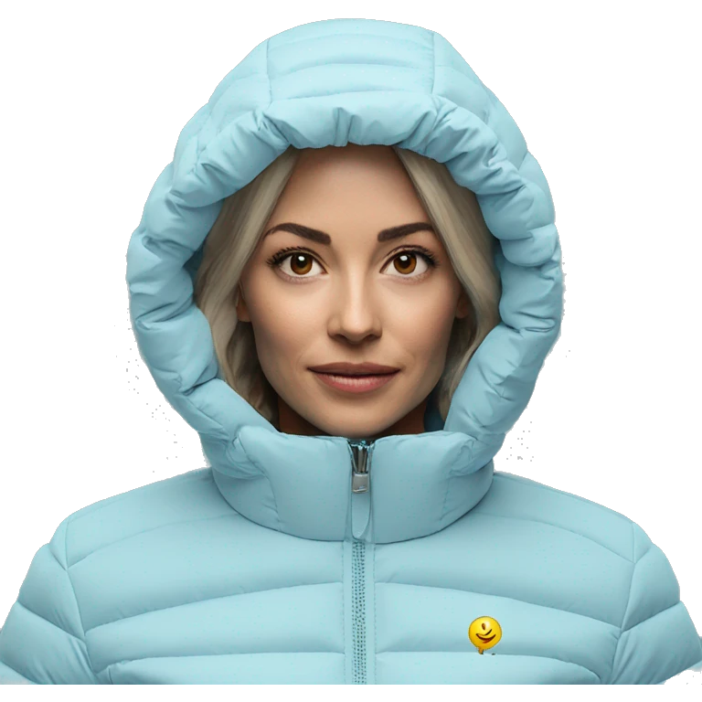 Women's padded jacket pastel blue emoji