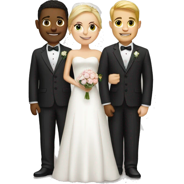 wedding two white couples  emoji
