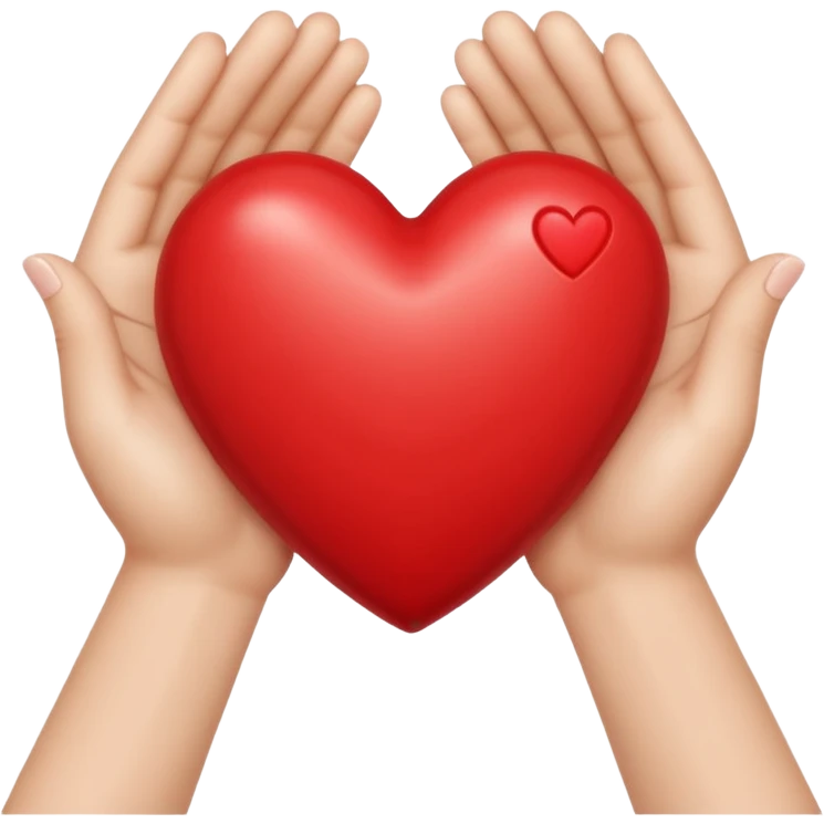 emoji of red heart with giving hands emoji