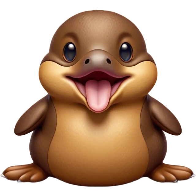 Cinematic Cute Yawning Platypus Portrait Emoji, Head tilted slightly with a dramatic, wide-open yawn, showcasing a soft, textured brown fur with a relaxed duckbill and droopy eyes in drowsy contentment, Simplified yet irresistibly adorable features, highly detailed, glowing with a soft, cozy glow, high shine, relaxed yet expressive, stylized with a touch of quirky charm, bright and endearing, soft glowing outline, capturing the essence of a sleepy yet affectionate platypus, so drowsy it feels like it could float out of the screen and curl up for a nap! emoji