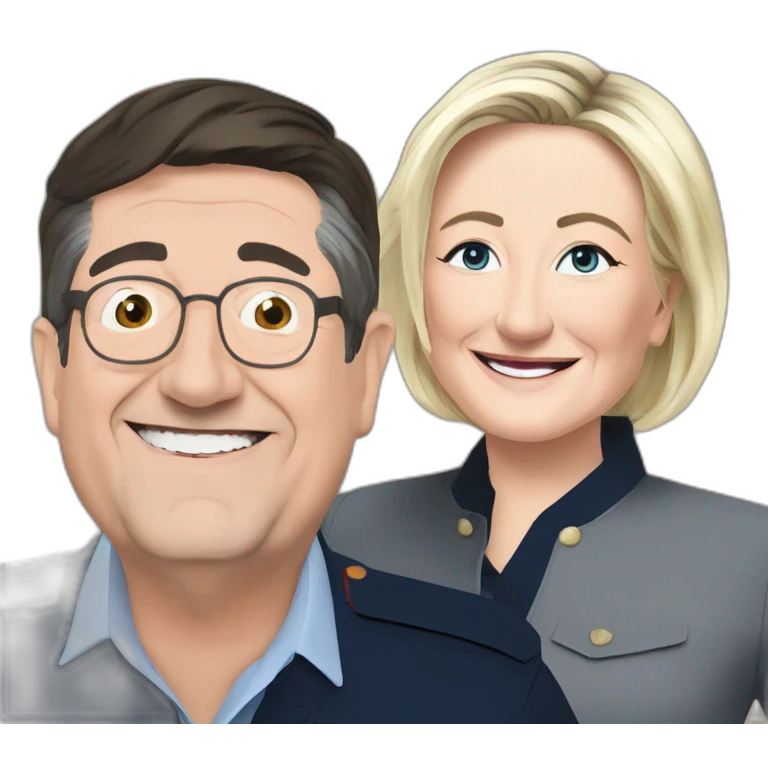 Marine Le Pen bois une vie avec Jean-Luc Melenchon emoji