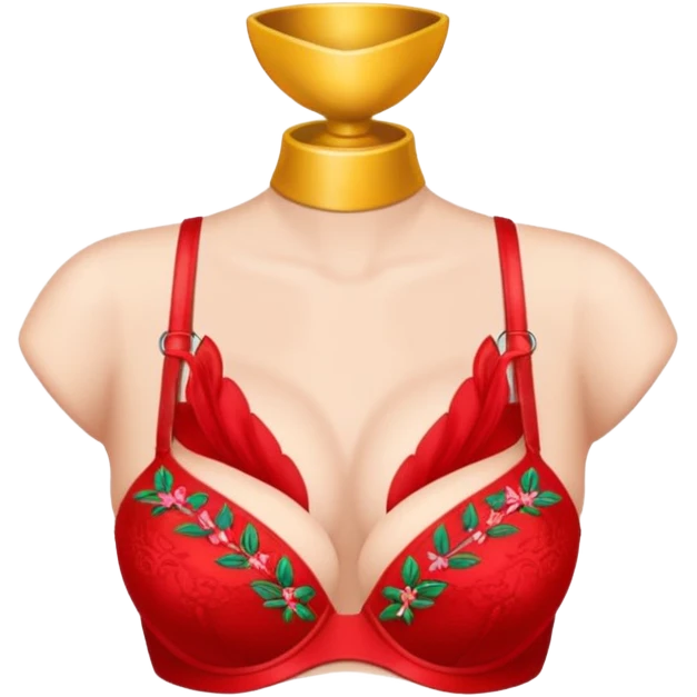 Red bra written mike one chest like embroidery emoji