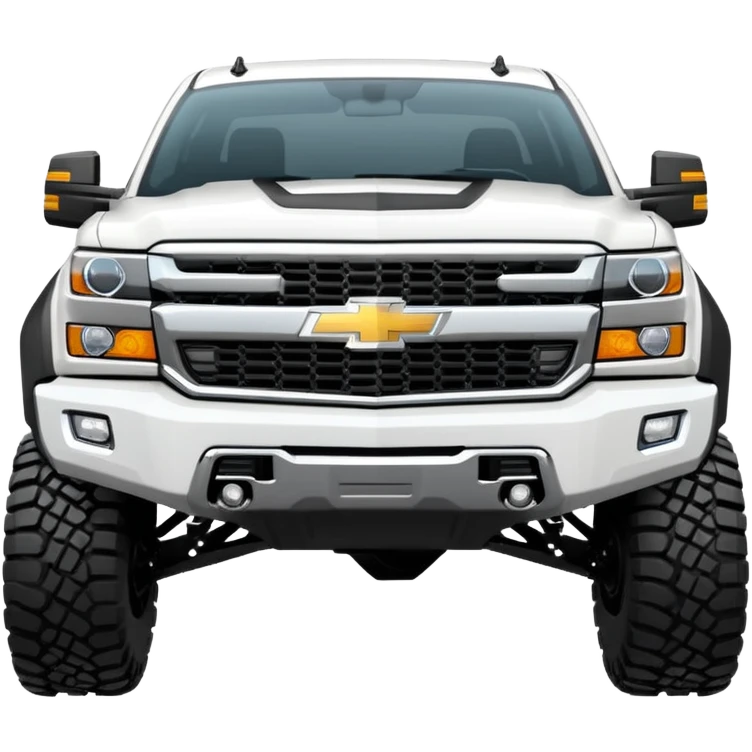  Chevrolet 2500 2022 crew cab. A ferocious truck featuring a vivid white base and black off road front bumper and chrome off road wheels. Emphasize sharp, high-contrast black streaks across the body, creating a look of aggressive, explosive energy. emoji