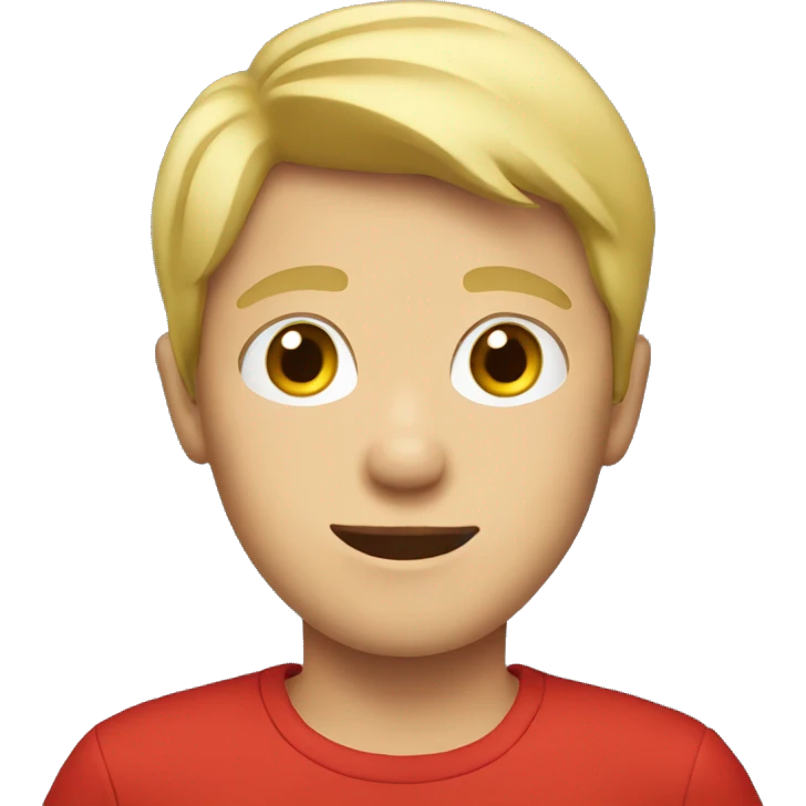 blonde boy in red shirt emoji
