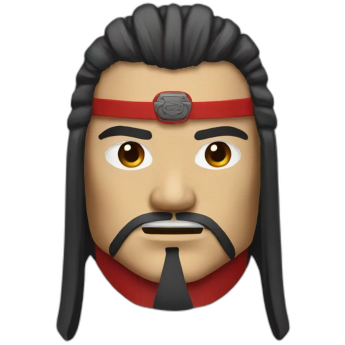 Red - Chinese Samurai - Long Hair - Mask emoji