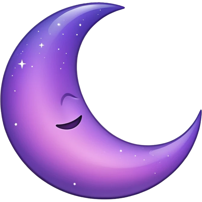 Make a purple cresent moon very thin emoji