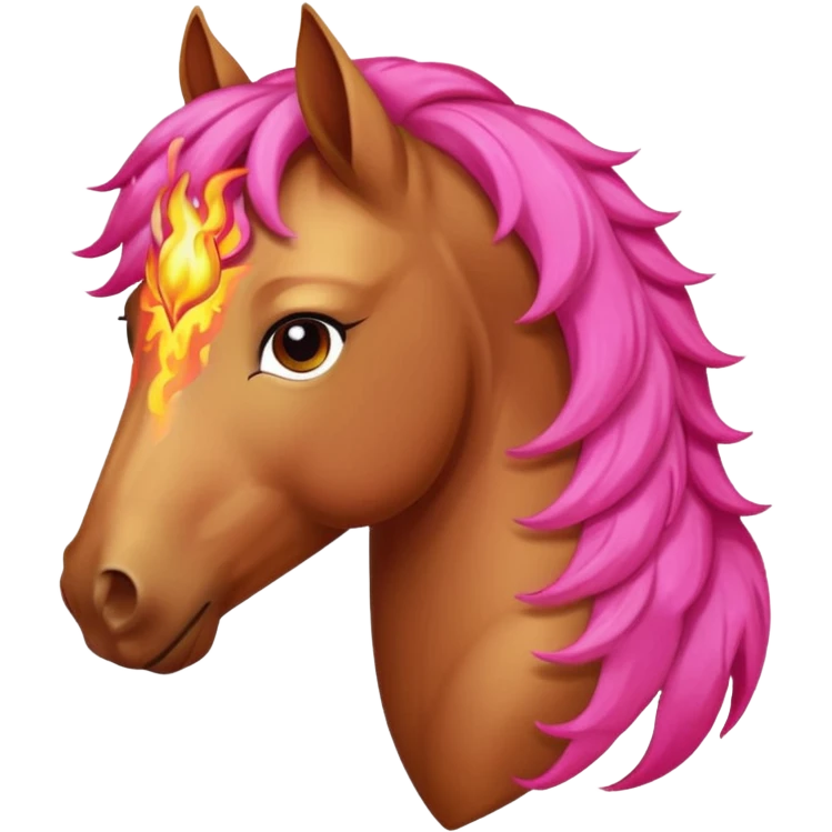 pink fire horse  emoji