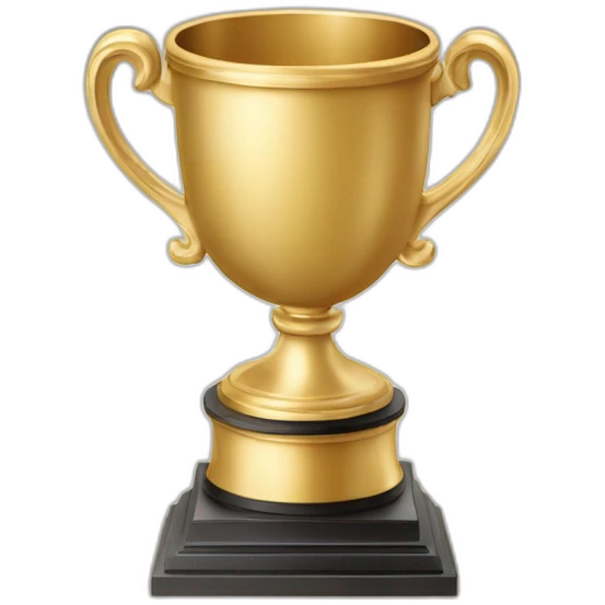 royal big empty Christian trophy for the winner with a cross on royal background emoji