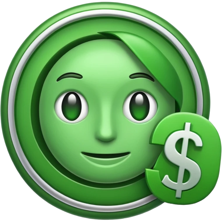 Cashapp emoji, a green dollar symbol with white background emoji