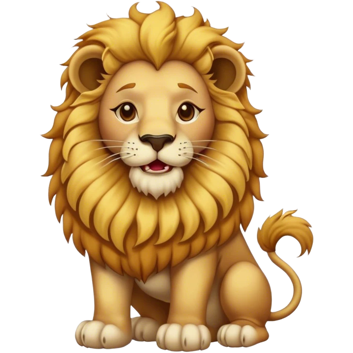 Vintage circus lion wearing ruffled collar emoji
