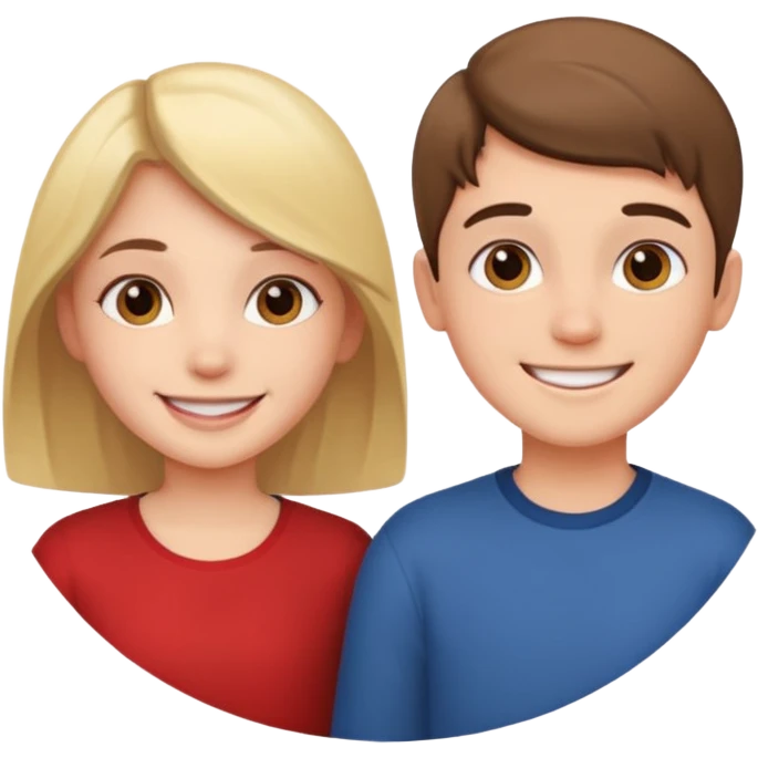 девушка и парень в круге emoji