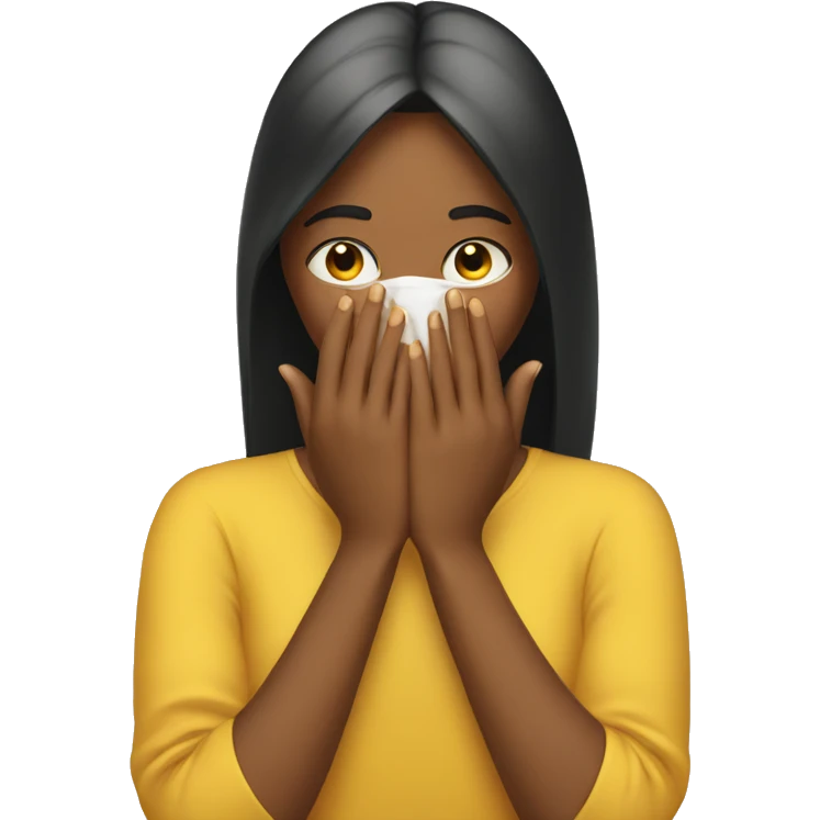 girl with hands covering face  emoji