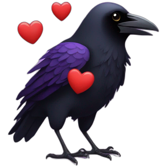 raven holding hearts emoji