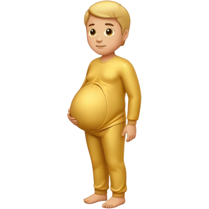 pregnant man emoji, side view, all gold emoji