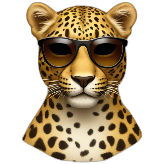Leopard with sunglasses emoji