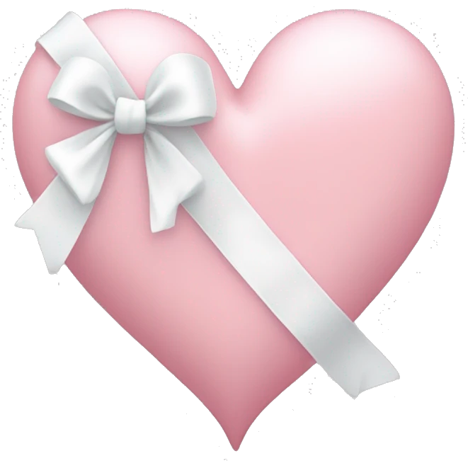 light pink heart with a tiny white bow  emoji