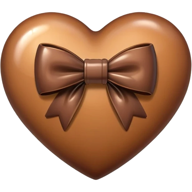 Brown heart with bow emoji