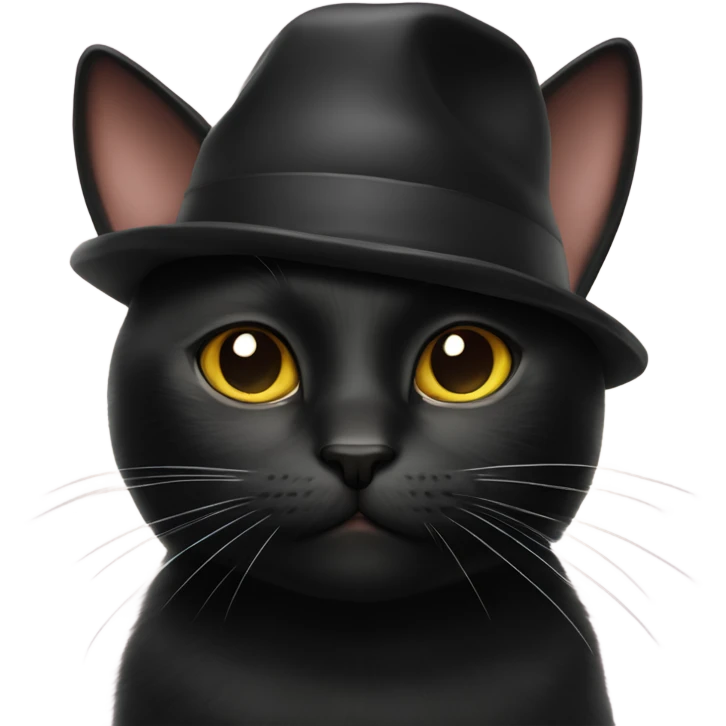 Black cat wearing propellor hat emoji