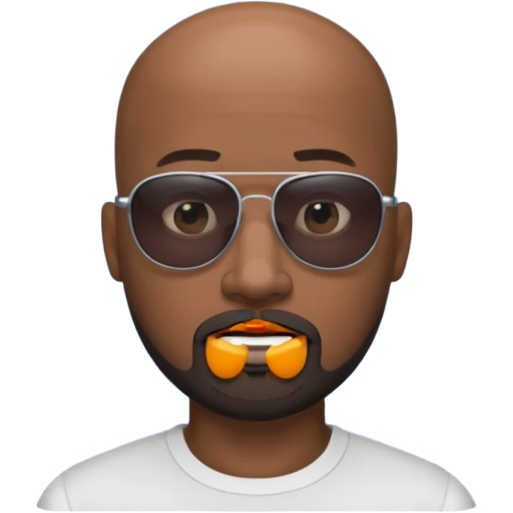 Bald male, black sunglasses, goatee beard, realistic portrait emoji