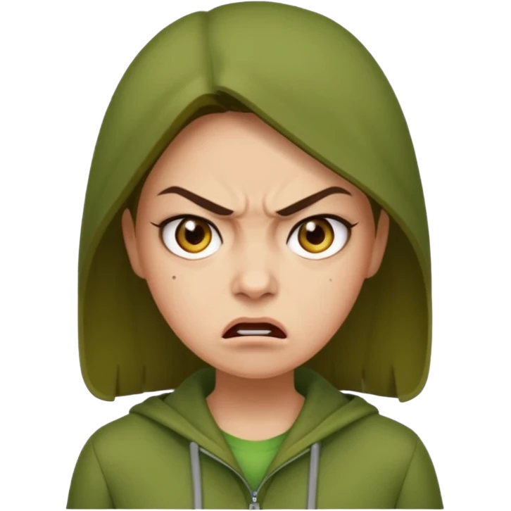 Give me a woman in green who is angry emoji