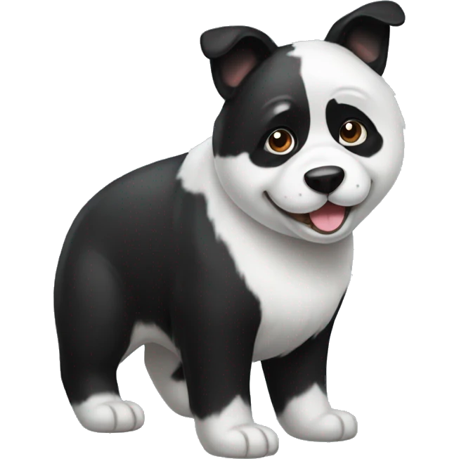 Black and white dog panda dog emoji