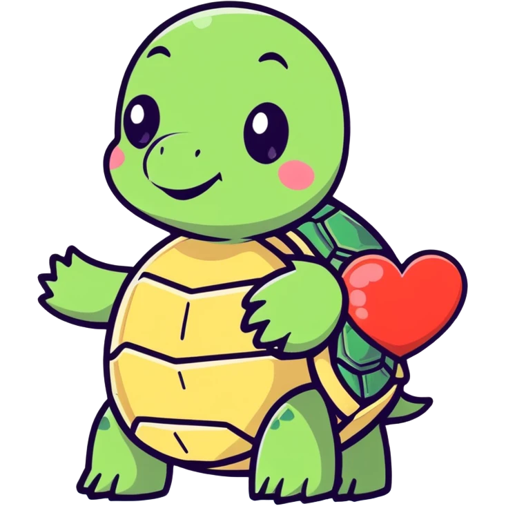 Tortuga enamorada emoji
