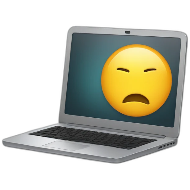laptop with an error emoji