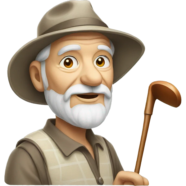 wise old man portrait golfing  emoji