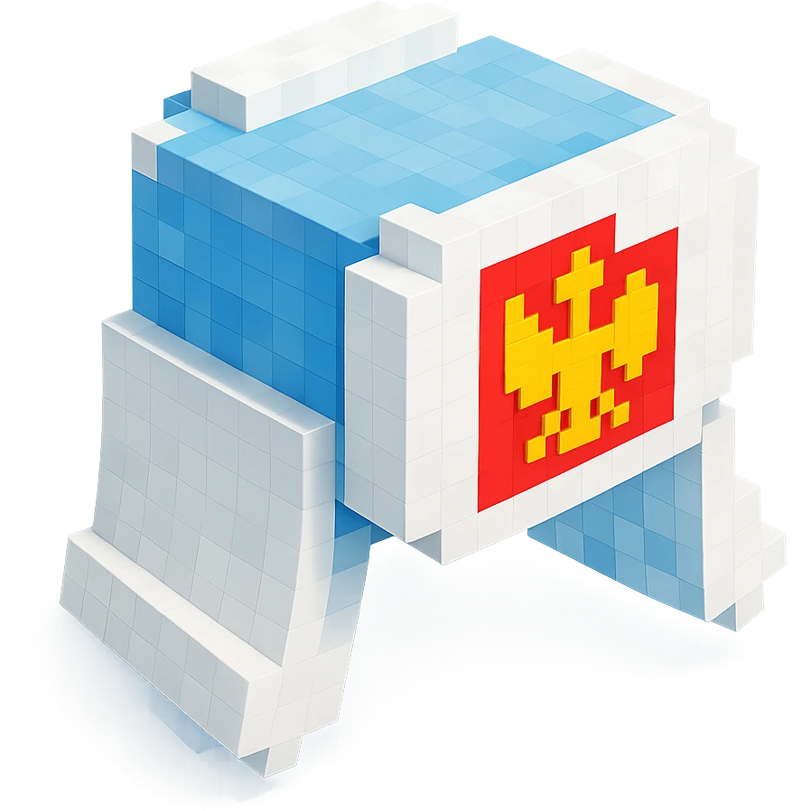 Russian white fur ushanka hat with the Russian Federation emblem, slightly tilted for a dynamic look emoji