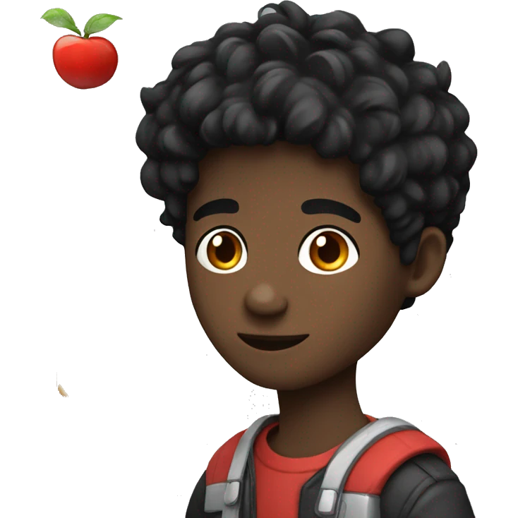 A black haired boy with a gamer set emoji