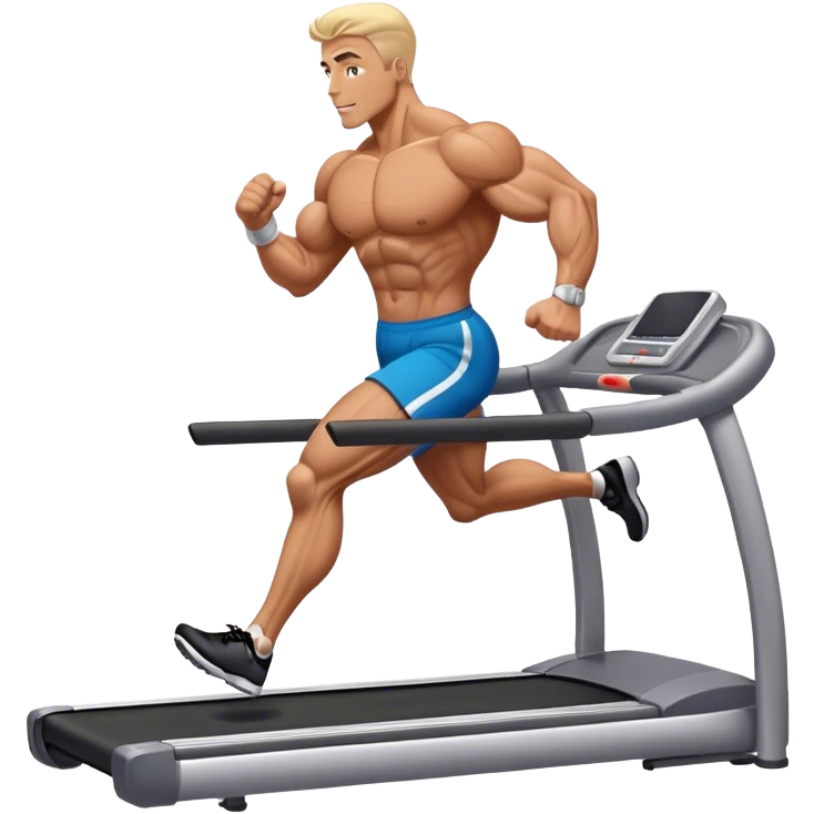 bodybuilder running on treadmill emoji