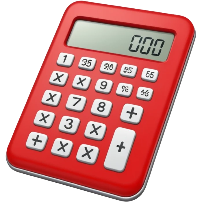 а теперь калькулятор красного цвета, без цифр и знаков давай emoji