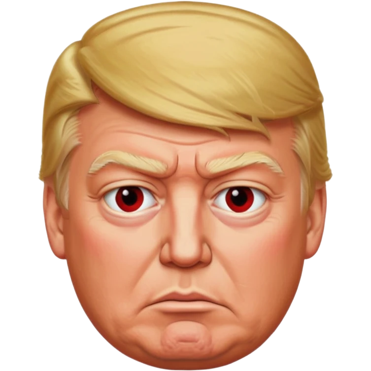 Donald Trump is very furious. Red with anger. photorealistic. high quiality  emoji